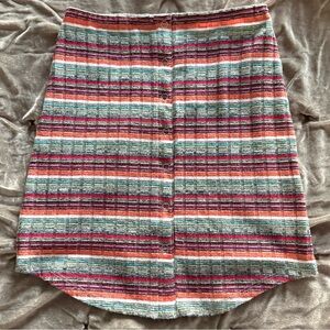Revolve Privacy Please Multicolor Ribbed Knit Striped Mini Skirt | XS